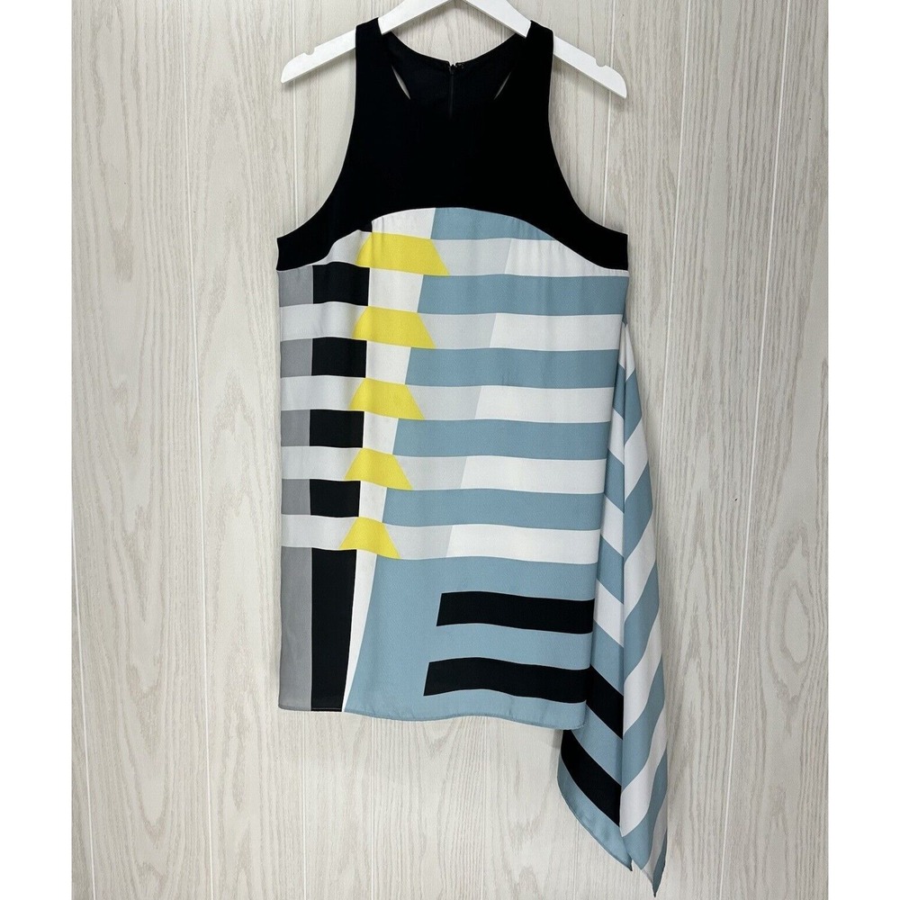 Rachel Rachel Roy Handkerchief Dress Womens Large Sleeveless Black Asymmetrical